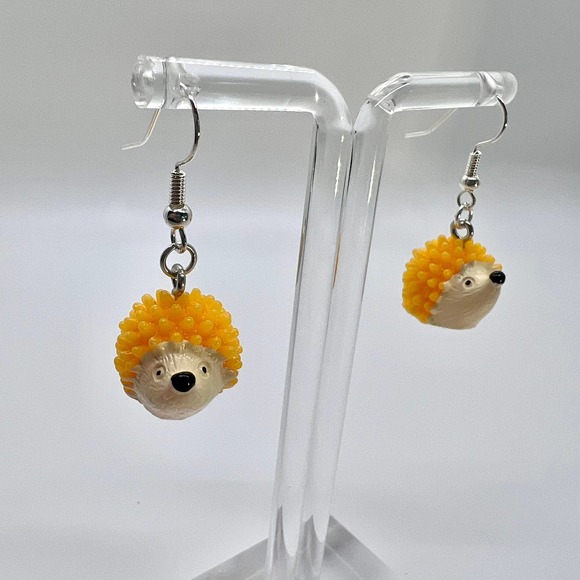 Handmade Jewelry - Hedgehog Earrings - Porcupine Earrings - Animal Earrings - Cute Animal Earrings